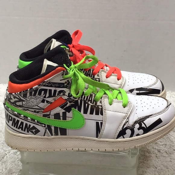 Nike Jordan 1 All Over Logo mid 7Y=8.5/9 - Picture 6 of 15